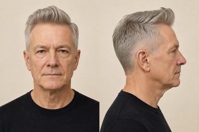 Silver quiff